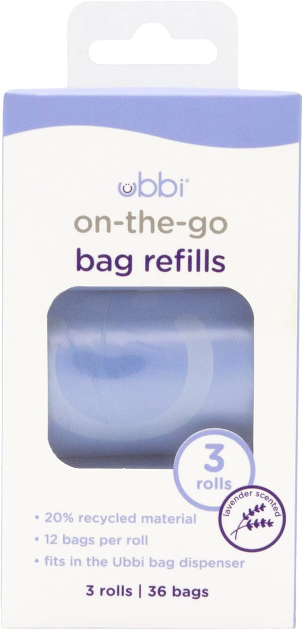 Ubbi On-the-Go Refill Bags, Lavender Scented, Value Pack of 36, Baby On