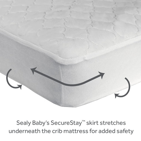 Sealy Cooling Moisture Wicking Waterproof Fitted Toddler Bed Mattress Pad Cover, 52" x 28" - White
