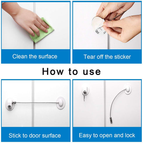 6 Pack Refrigerator Locks with 12 Keys,Child Safety Fridge Lock,Refrigerator Lock Combination,Mini Fridge Lock, File Drawer Lock,Toilet Seat Lock with Strong Adhesive (White)