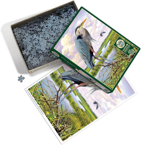 Cobble Hill 1000 Piece Puzzle - Heron with Sample Poster Included