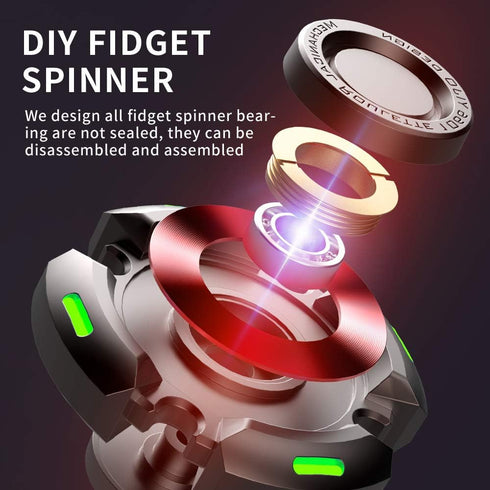 Fidget Spinners for Adults and Kids, Metal Finger Hand Spinner Toys with Luminous Light for Stress Relief