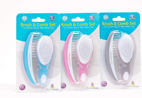 Set Set Primo Passi - Comb and Brush | Baby Hair Brush and Comb for Newborns and Toddlers, Baby Girl and Baby Boy