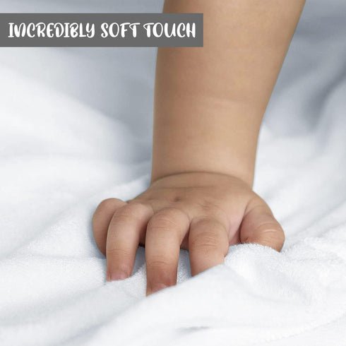 ELSVIN Set 2 30 30 Inch 400 of Hooded Baby Towels White and Grey Luxurious, Large and Super Absorbent x Soft
