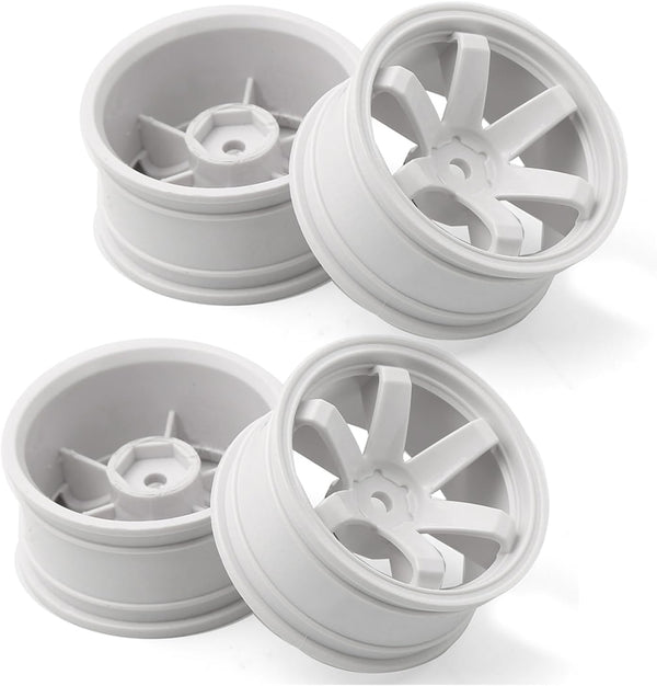 1/10 RC Rally Racing Wheels 12mm Hex Hard Plastic Rims for 1:10 Scale Drift Car Tires, 4PCS Compatible with Tamiya TT01