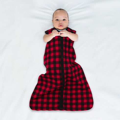 The Peanutshell Wearable Blanket Sleep Sack - Woodland Moose & Buffalo Plaid for Baby Boys or Girls