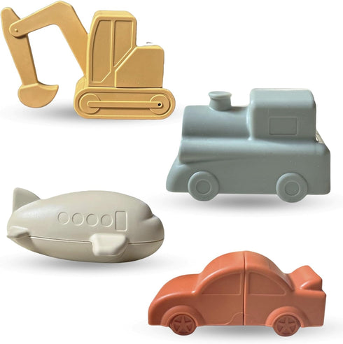 Vehicle Bath Toys for Toddler Bath Time, Aesthetic Baby Bath Toys-Car, Plane, Excavator, Train for Kids