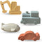 Vehicle Bath Toys for Toddler Bath Time, Aesthetic Baby Bath Toys-Car, Plane, Excavator, Train for Kids