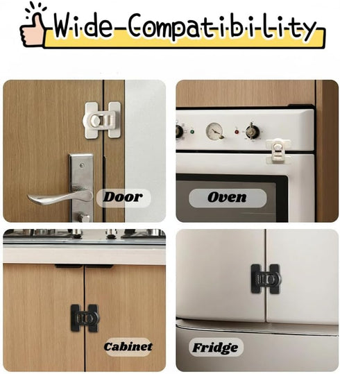 ROAESTKE 4 Pack Child Proof Cabinet Locks,Baby Proofing Locks for Cabinets, Oven, Freezer & More,Easy to Install, No