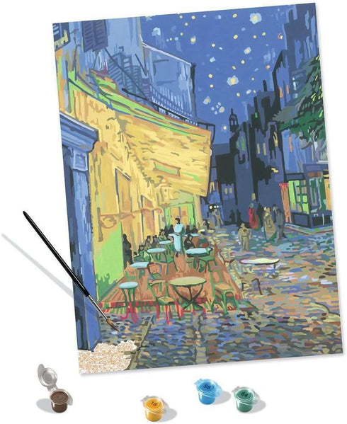23519 14 Ravensburger Van Gogh: Caf Terrace at Night Paint by Numbers Kit for Adults - - Painting Arts and Crafts