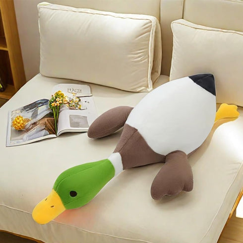 Mallard Duck Plush, Soft Furry Stuffed Animal Pillow, Huge Duck Plush Hugging Pillow Gifts for Every Age (39.3in)