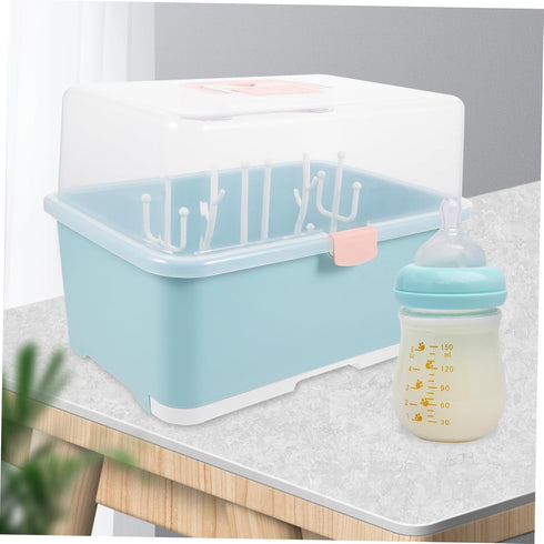 Large Capacity Bottle Drying Box with Pacifier Storage Rack Portable Breastfeeding Supplies Organizer for Cups