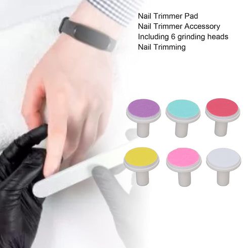 Trimmer Pad,6pcs Trimmer Nail Baby Nail Replacement Pads Professional Electric Nail File Grinding Heads Accessory