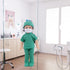 Doll Doctor Outfits and Medical Kit Accessories for 18 Inch Dolls, White Coat, Green Scrubs, Playset