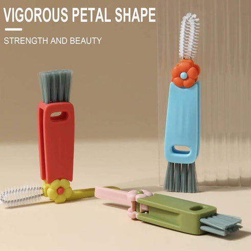 3 1 Set A3 in Multifunctional Cup Lid Cleaner - Crevice Cleaning Brush for Tight Spaces, Baby Bottles & More - Portable