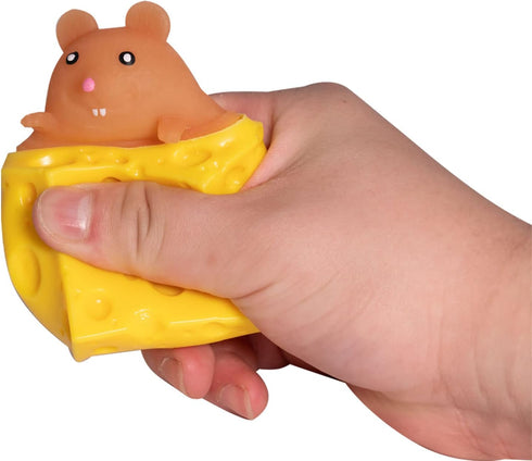 Holgosiu Squishy Mouse Toy, Cheese Stress Ball, Squeeze Cheese Fidgets, Novelty Toy for ADHD, ADD, OCD