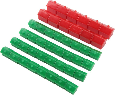 Hotel Game Replacement Pieces - Plastic Hotels & Houses Supplement, 10 Red and 30 Green Pieces