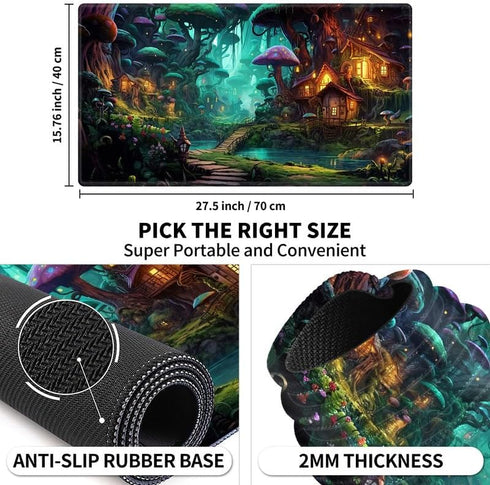 EDGFRTOIO 24"x14" Commander Playmat with Zones for MTG Card Game Playing, Game Mats Tabletop Magic Play Mats Deck