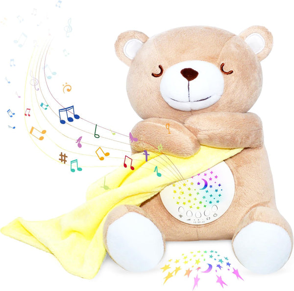 Baby Sleep Soother, Cry Activated Sensor Teddy Bear Lullabies & Mom Heartbeat,