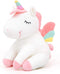 Lazada Unicorn Stuffed Animal Plush Toy - 12 Inches White with Rainbow Wings, Perfect Gift for Girls