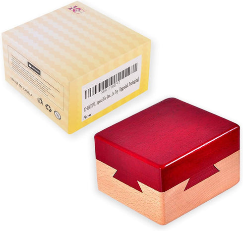 DC-BEAUTIFUL Mini 3D Brain Teaser Impossible Dovetail Box Wooden Magic Drawers Puzzle Toy Gift Jewelry Box