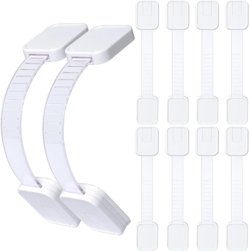Hoenart 10-Pack Adhesive Baby proofing Strap Locks, Child Proof Cabinet Latches for Drawers,