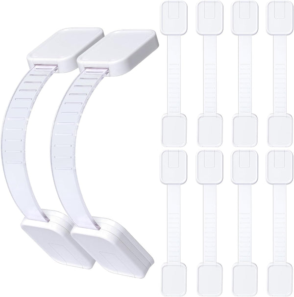 Hoenart 10-Pack Adhesive Baby proofing Strap Locks, Child Proof Cabinet Latches for Drawers,