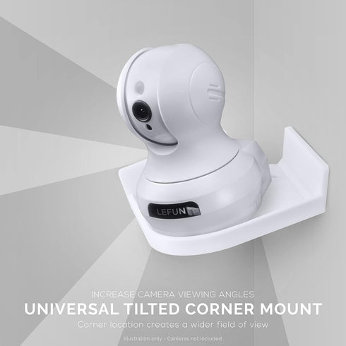 3M (UCRNMT01 Universal Tilted Small Corner Wall Shelf, Floating, Stick On, No Screws for Baby Monitor for Crib