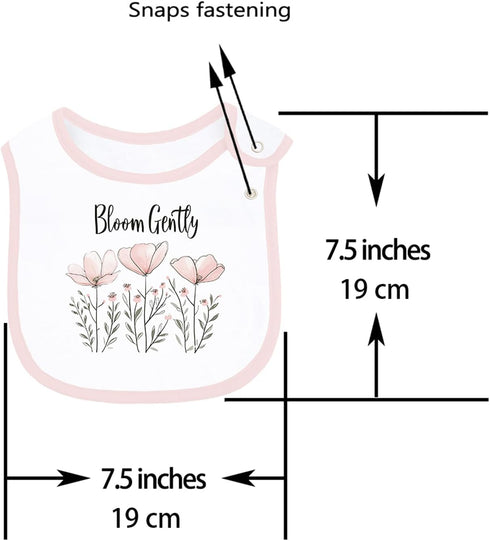 6 Pack Maiwa Cotton Baby Bibs for Girls Boys with Waterproof layer for Drooling Eating teething with Snaps