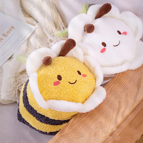 12 Inch Bee Plush Toy, Cuddly Honeybee Pillow, Soft Hugging Plush Doll Gift for Kids Birthday Party