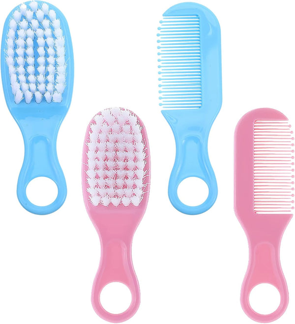 Hair Brush and Comb Set for Newborn Boys, Soft Bristle Massage Scalp