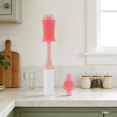 Set ZTX Self-Foaming Silicone Baby Bottle Brush - One Press Creates Rich Foam, Cleans Bottles, Breast Pump Parts