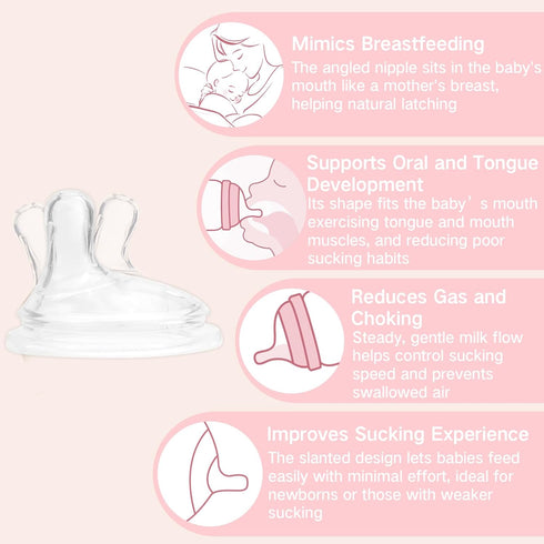 Set Nipple,0-3 Months,BPA-Free,6 oz,2 Pack COMI Natural Glass Baby Bottles for Breastfeeding Babies,Newborn Anti-Colic