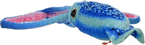 22" Wild Republic Wr Print Squid Plush, Stuffed Animal, Plush Toy, Gifts for Kids, Blue