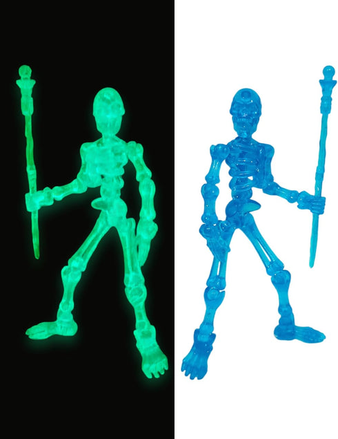 MIKILOWUHA T13 6 Pack, Glow in The Dark Skeleton Action Figures DIY Movable Joints Posable Bones, Unfinished Skull Kit