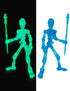 MIKILOWUHA T13 6 Pack, Glow in The Dark Skeleton Action Figures DIY Movable Joints Posable Bones, Unfinished Skull Kit