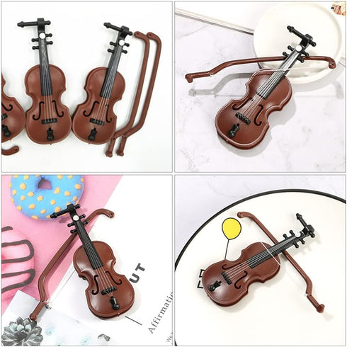 BESTOYARD 20 Sets Miniature Violin, Tiny Musical Instrument Model for Dollhouse Crafts