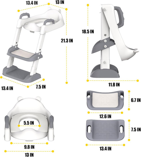 HBTower Potty Training Seat with Step Stool Ladder for Toddlers, Adjustable Kids Toilet Seat with Splash Guard