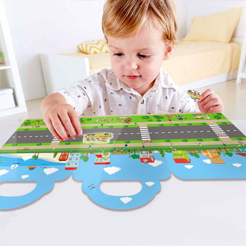 Reusable Sticker Book for Kids 2-4, 2 Sets Vehicle & Dinosaur Sticker Busy Book, Educational Learning Toys for Toddler