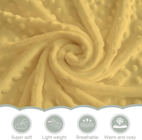 Summer 30x40 Lemons Baby Blankets for Girl Boy Lemon Branch Leaves Flowers Soft Mink Dotted Backing Double Layer