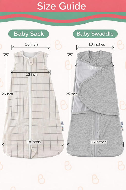 Set (2-Pack), 100% 09 Baby Swaddle Sleep Sack Adjustable Zipper Newborn Swaddle + Wearable Sleep Sack, Cotton, Soft