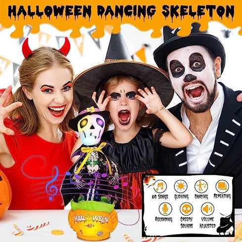Emoin Halloween Skeleton Dancing Cactus - Mimicking Toy, Talking Skull Cactus Repeats What You Say, Halloween Decor