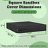 96" L96" W8" Kasla Sandbox Cover, Square Sandbox Cover Waterproof, Outdoor Toddler's Large Sand Box Covers for Sand