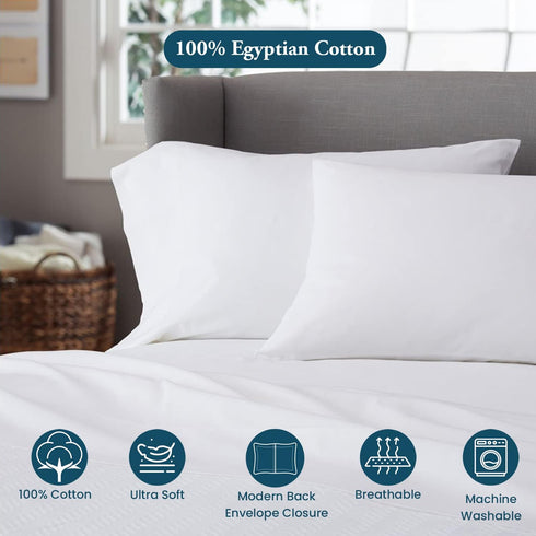 Toddler Travel Pillowcase Set of 2 PC Pillow Cover 100% Egyptian Cotton Decorative Pillowcase 500 Thread Count Baby Pillowcase with Zipper Closure Toddler pillowcase 12x16 inch, White Solid by SP Cotton