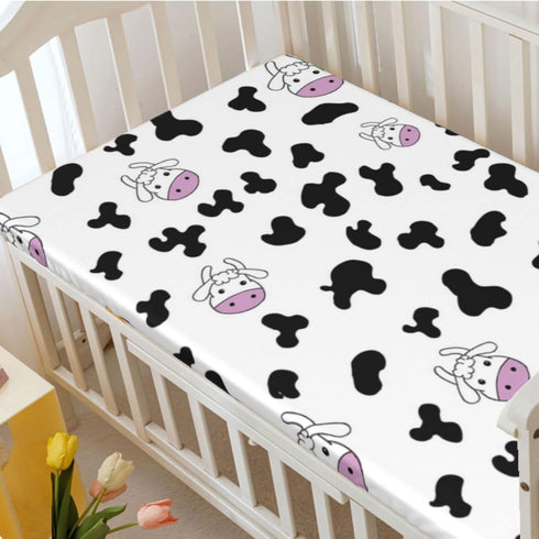 Sheet,24 x38,Multicolor Cow Print Themed Fitted Mini Crib Sheets,Portable Mini Crib Sheets Ultra Soft Material -Crib