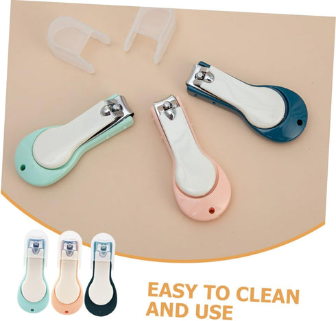 JUMPLAWN 3pcs Set Trimmer Baby Nail Clippers Cute Silicone Nail for Infants Toddlers Safe Newborn Grooming Kit