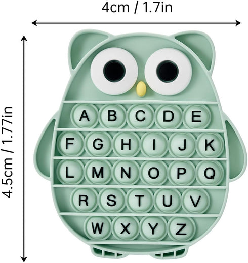 Push Pop Bubble Fidget Sensory Toy, Silicone Stress Relief Popping Toy, ABC Owl Shaped Learning Tool for Kids