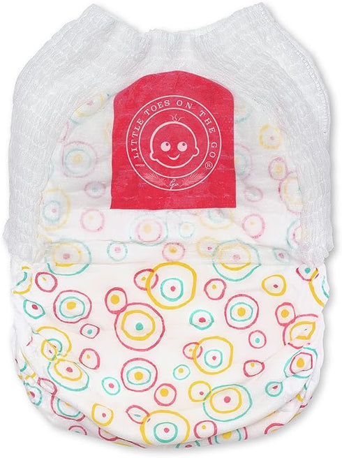 5 (26+ lbs) (12 Count) Little Toes Premium Natural Disposable Swim Diapers, Size Large | Baby Disposable Swim Diapers |