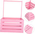 UPKOCH Wooden Storage Crate with Handle Versatile Organizer for Shower Newborns Dolls Pets Space Efficient Pink Storage
