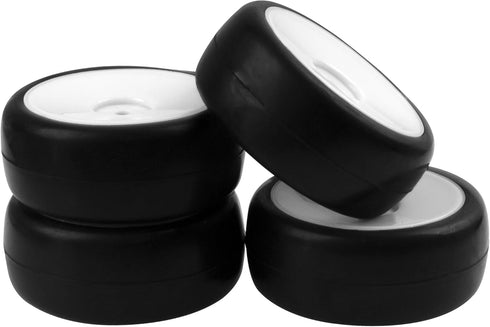 Plastic Wheel Rims 12mm Hex Hub & Rubber Tires with Foam, Compatible with HSP Tamiya HPI Kyosho 1/10 RC