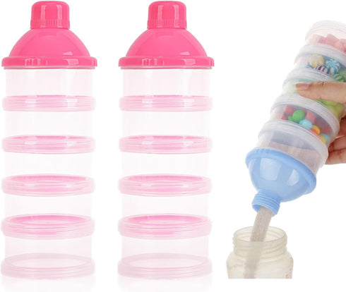 Manwetye 2 Pack 5-Layer Baby Formula Dispenser for Travel - Portable Milk Powder